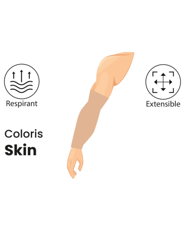 Paire de manchettes couvre tatouages beige Patrol Equipement respirantes avec bandes silicone anti derapantes