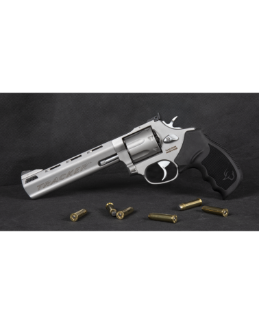 Revolver Taurus 627 Tracker New Gen calibre 357 Magnum inox avec canon compense 6 pouces pour tir sportif et stand de tir