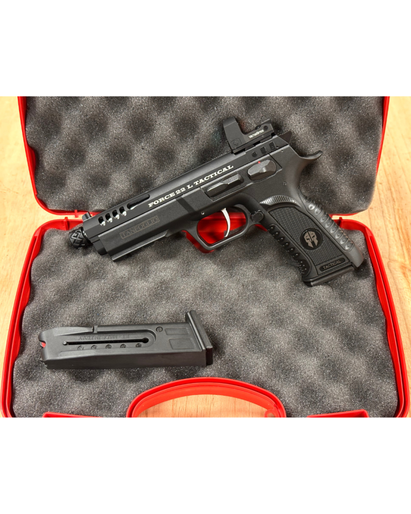Pistolet Tanfoglio Force 22 LR Tactical 2026 avec point rouge Frenzy S 3 MOA pour tir sportif et entrainement au stand