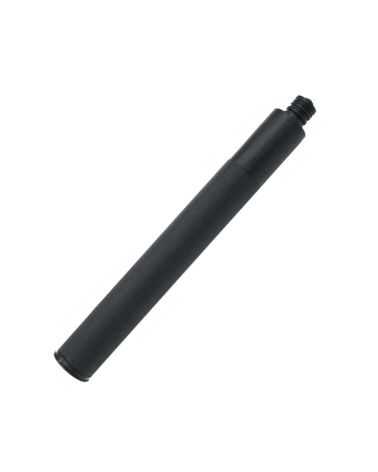 Bâton télescopique en acier trempé de 550 mm avec manche en caoutchouc noir, bouton de sécurité arrière et étui type Cordura.