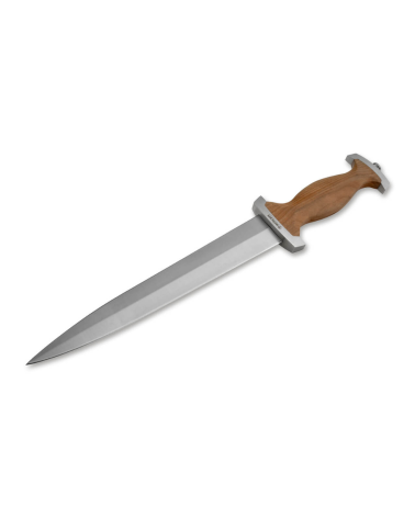 Dague Swiss Dagger Böker Germany avec lame fixe en acier C75 de 21,9 cm, manche en bois de cerisier et fourreau métallique