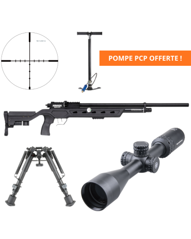 Pack Benjamin Armada Semi Auto PCP calibre 5.5 mm avec lunette Vector Optics Hugo 3-12x44, bipied