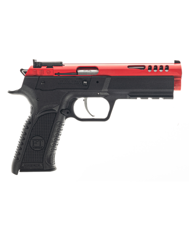Pistolet Tanfoglio Force 22L calibre 22 LR avec culasse aluminium Cerakote rouge, canon Match de 132 mm