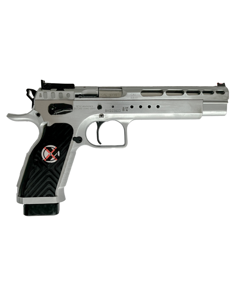 Pistolet Tanfoglio Gold Match Xtreme calibre 9x19 avec canon Match polygonal Lothar Walther de 152,5 mm,
