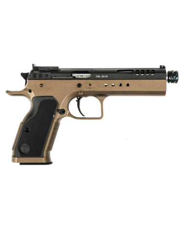 Pistolet Tanfoglio Limited 22LR Duotone avec canon Match fileté 147 mm, culasse aluminium aéronautique