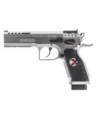 Pistolet Tanfoglio Stock Master Xtreme 9x19 Hard Chrome avec canon Match Polygonal Bull Barrel Lothar Walther Reverse Crowning