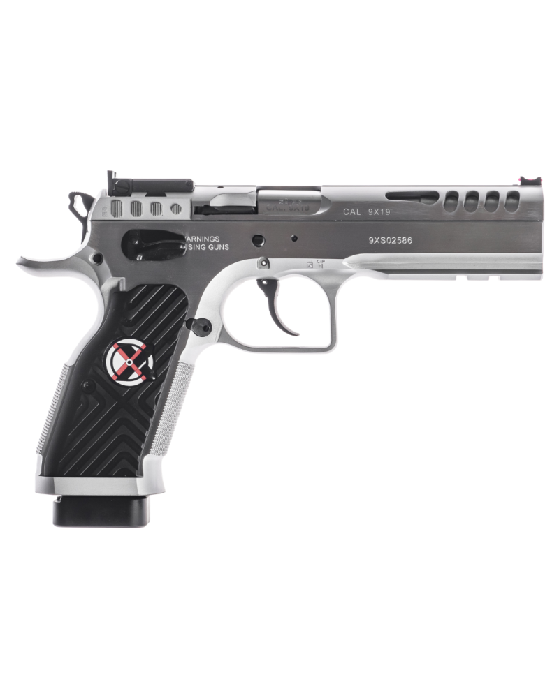 Pistolet Tanfoglio Stock Master Xtreme 9x19 Hard Chrome avec canon Match Polygonal Bull Barrel Lothar Walther Reverse Crowning