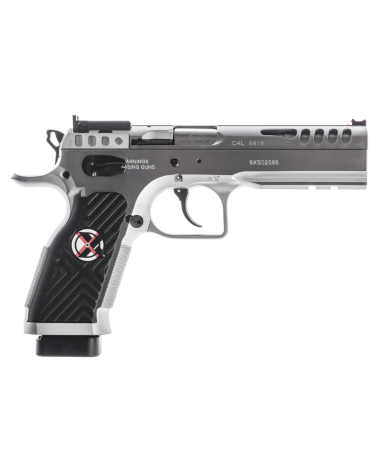Pistolet Tanfoglio Stock Master Xtreme 9x19 Hard Chrome avec canon Match Polygonal Bull Barrel Lothar Walther Reverse Crowning