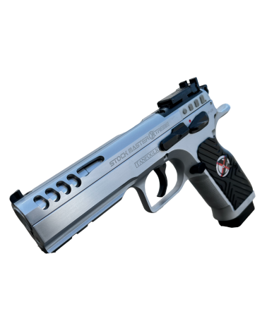 Pistolet Tanfoglio Stock Master Xtreme Optic 9x19 Hard Chrome avec culasse Optic Ready, interface multidot