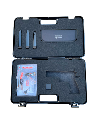 Pistolet Tanfoglio Stock Master Xtreme Optic 9x19 Hard Chrome avec culasse Optic Ready, interface multidot