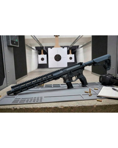 Carabine Tanfoglio TSR 919 12 9x19 avec canon Tactical Bull Barrel fileté 1/2x28, cache flamme A2 Mil Spec, crosse rétractable