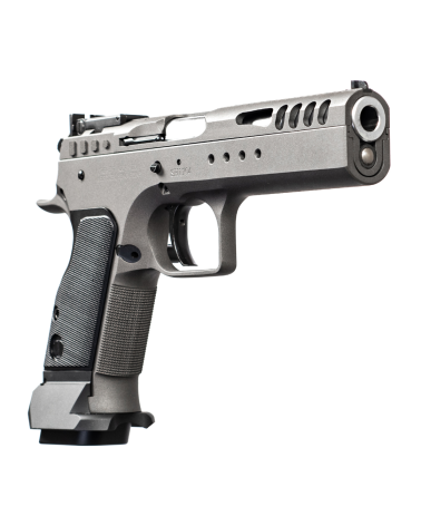 Pistolet Tanfoglio Limited Custom Optic 9x19 Tungsten avec culasse Optic Ready, interface multidot, canon Match Bull Barrel