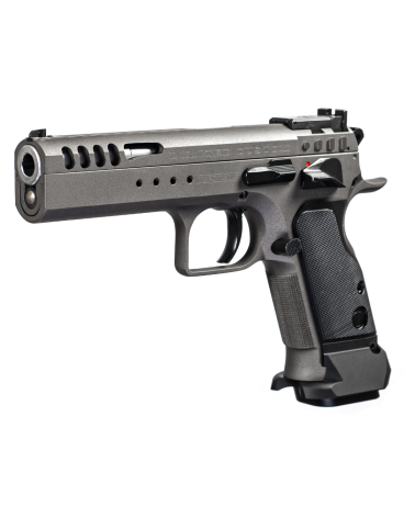 Pistolet Tanfoglio Limited Custom Optic 9x19 Tungsten avec culasse Optic Ready, interface multidot, canon Match Bull Barrel