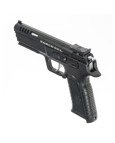 Pistolet Tanfoglio Force 22L 22LR Black avec canon Match de 132 mm, carcasse polymère, culasse aluminium