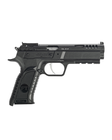 Pistolet Tanfoglio Force 22L 22LR Black avec canon Match de 132 mm, carcasse polymère, culasse aluminium