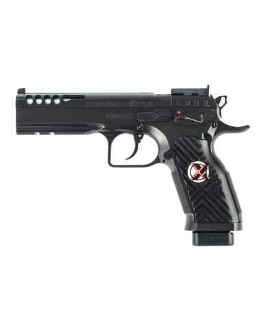 Pistolet Tanfoglio Stock Master Xtreme Optic 9x19 Black cerakote noir avec canon Bull Barrel polygonal reverse cutting