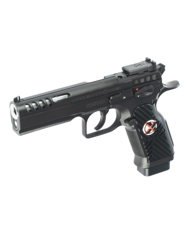 Pistolet Tanfoglio Stock Master Xtreme Optic 9x19 Black cerakote noir avec canon Bull Barrel polygonal reverse cutting