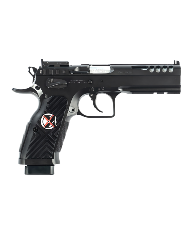 Pistolet Tanfoglio Stock Master Xtreme Optic 9x19 Black cerakote noir avec canon Bull Barrel polygonal reverse cutting