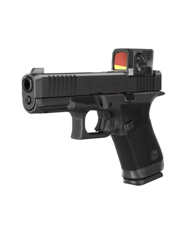 Pistolet Glock 19 Gen 6 A Cut calibre 9x19 avec viseur Aimpoint COA, canon Glock Marksman Barrel