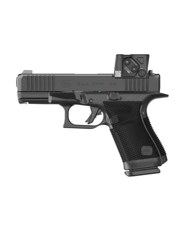 Pistolet Glock 19 Gen 6 A Cut calibre 9x19 avec viseur Aimpoint COA, canon Glock Marksman Barrel