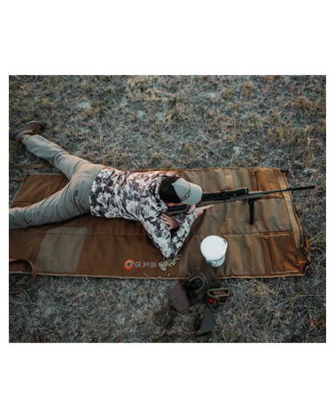 Tapis de tir GPS Coyote GPST750T entièrement rembourré avec surface antidérapante, rebord de précharge pour bipied
