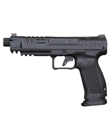 Pistolet Canik Rival S CO2 calibre .50 LTL finition Noir Darkside avec culasse métal, poignée polymère, canon fileté