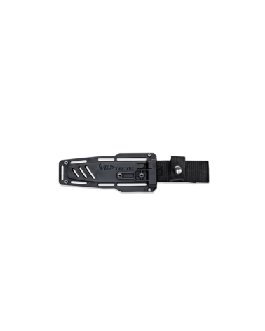 Couteau Wildsteer Wing Tactic GIGN à lame fixe avec finition époxy anthracite, manche en Tactiprène
