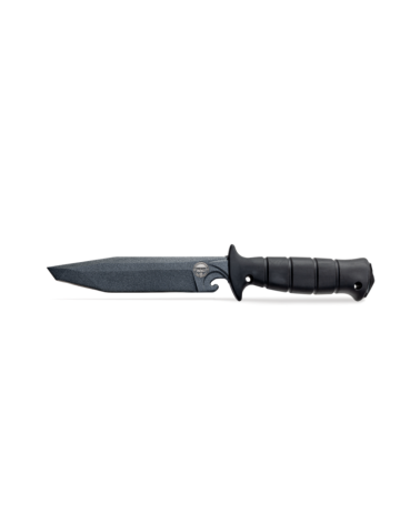Couteau Wildsteer Wing Tactic GIGN à lame fixe avec finition époxy anthracite, manche en Tactiprène