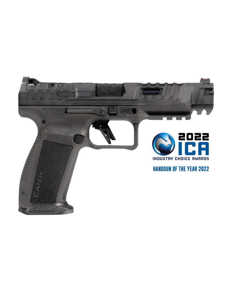 Pistolet Canik SFx Rival Black calibre 9x19 avec canon Match de 5 pouces, détente aluminium haute performance