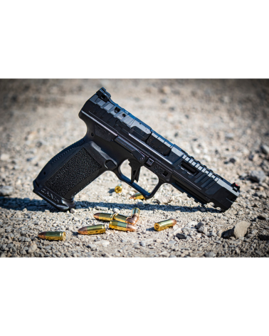Pistolet Canik SFx Rival Black calibre 9x19 avec canon Match de 5 pouces, détente aluminium haute performance