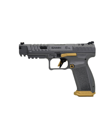 Pistolet Canik SFx Rival Grey calibre 9x19 avec canon Match de 5 pouces, détente aluminium haute performance
