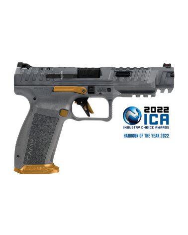 Pistolet Canik SFx Rival Grey calibre 9x19 avec canon Match de 5 pouces, détente aluminium haute performance