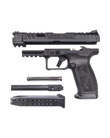 Pistolet Canik SFx Rival S Darkside 9x19 en acier forgé avec canon Match 5 pouces, détente aluminium 90°