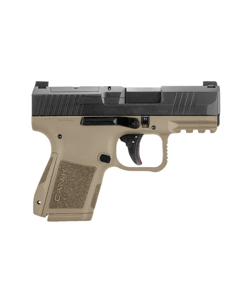 Pistolet Canik Mete MC9 Dual calibre 9x19 micro compact avec finition bicolore, culasse Optic Ready