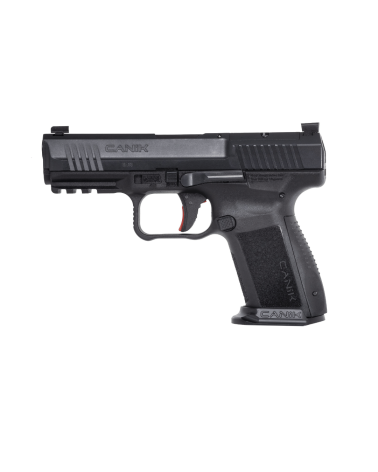 Pistolet Canik Mete SF Black calibre 9x19 avec culasse Optic Ready, canon de 106 mm, commandes ambidextres