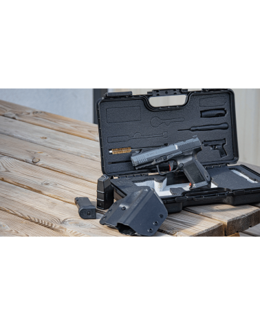 Pistolet Canik Mete SF Black calibre 9x19 avec culasse Optic Ready, canon de 106 mm, commandes ambidextres