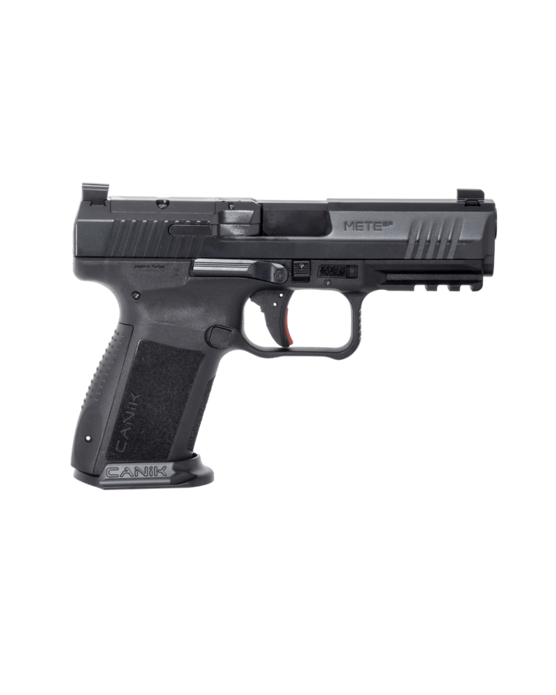 Pistolet Canik Mete SF Black calibre 9x19 avec culasse Optic Ready, canon de 106 mm, commandes ambidextres