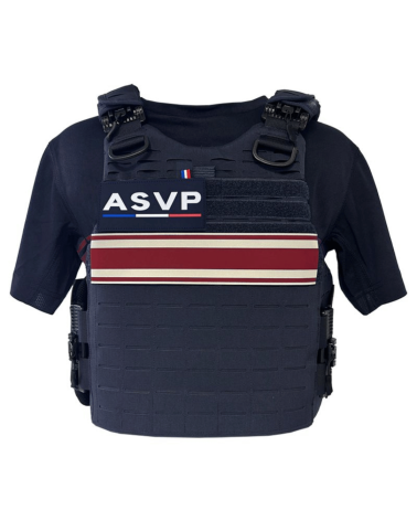Housse de gilet pare-balles Quick Release Premium ASVP marine, fabriquée en France