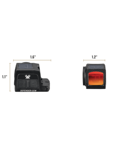 Vortex Defender CCW Solar Enclosed Micro Red Dot avec boîtier fermé, réticule multiple 3 MOA et cercle 32 MOA