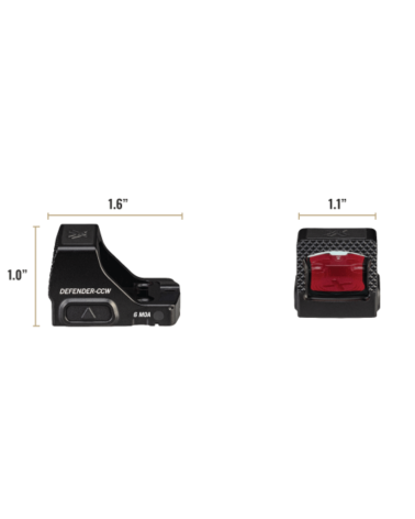 Viseur point rouge Vortex Defender CCW 3 MOA avec profil compact, compatible Shield RMSc, activation automatique par mouvement