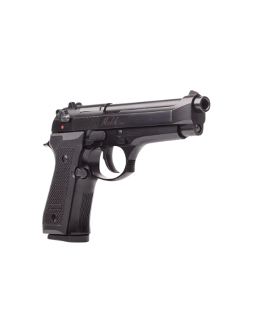 Pistolet Derya Melik C401 noir calibre 9x19 mm avec carcasse aluminium, culasse acier, capacité 17 coups, sécurité ambidextre
