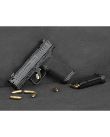 Pistolet Canik METE MC9 Prime 9x19 micro-compact avec canon compensé intégré, capacité 17 coups, détente droite 90°