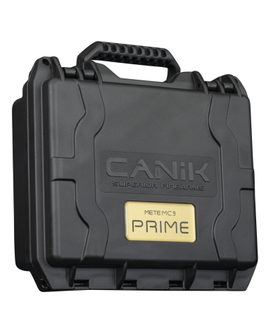Pistolet Canik METE MC9 Prime 9x19 micro-compact avec canon compensé intégré, capacité 17 coups, détente droite 90°