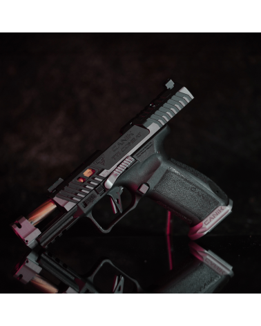 Pistolet Canik TTI Combat Smoke 9x19 développé avec Taran Tactical Innovation, carcasse polymère, compensateur breveté