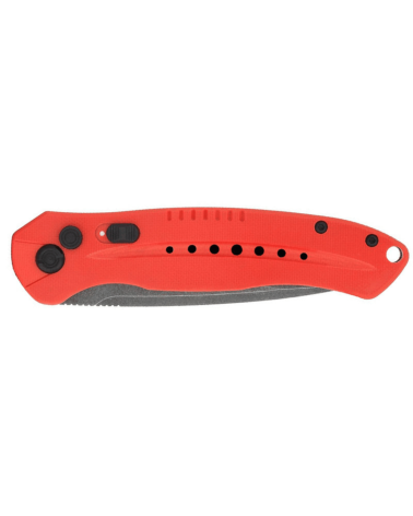 Couteau automatique Cobratec Diablo Red avec lame Drop Point de 89 mm en acier D2 finition Stonewash