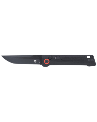 Couteau automatique Cobratec Inferno Black avec lame Tanto noire de 89 mm en acier D2