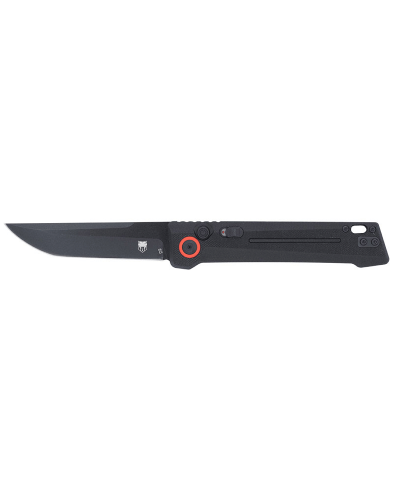 Couteau automatique Cobratec Inferno Black avec lame Tanto noire de 89 mm en acier D2