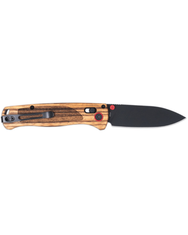 Couteau pliant Cobratec Zebrawood Black avec lame Drop Point noire de 76 mm en acier D2