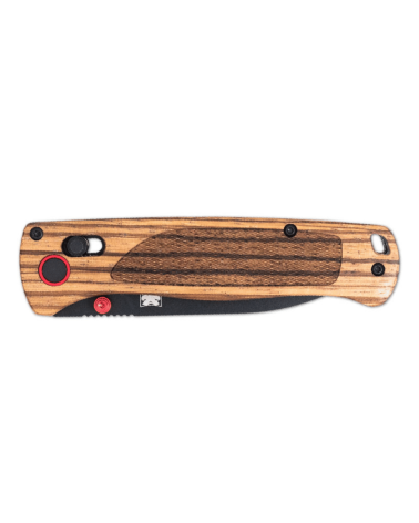 Couteau pliant Cobratec Zebrawood Black avec lame Drop Point noire de 76 mm en acier D2