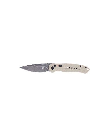 Couteau automatique Cobratec Diablo Tan avec lame Drop Point de 89 mm en acier D2 finition Stonewash